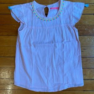 Pink flowy shirt with tasels (matching with skirt)